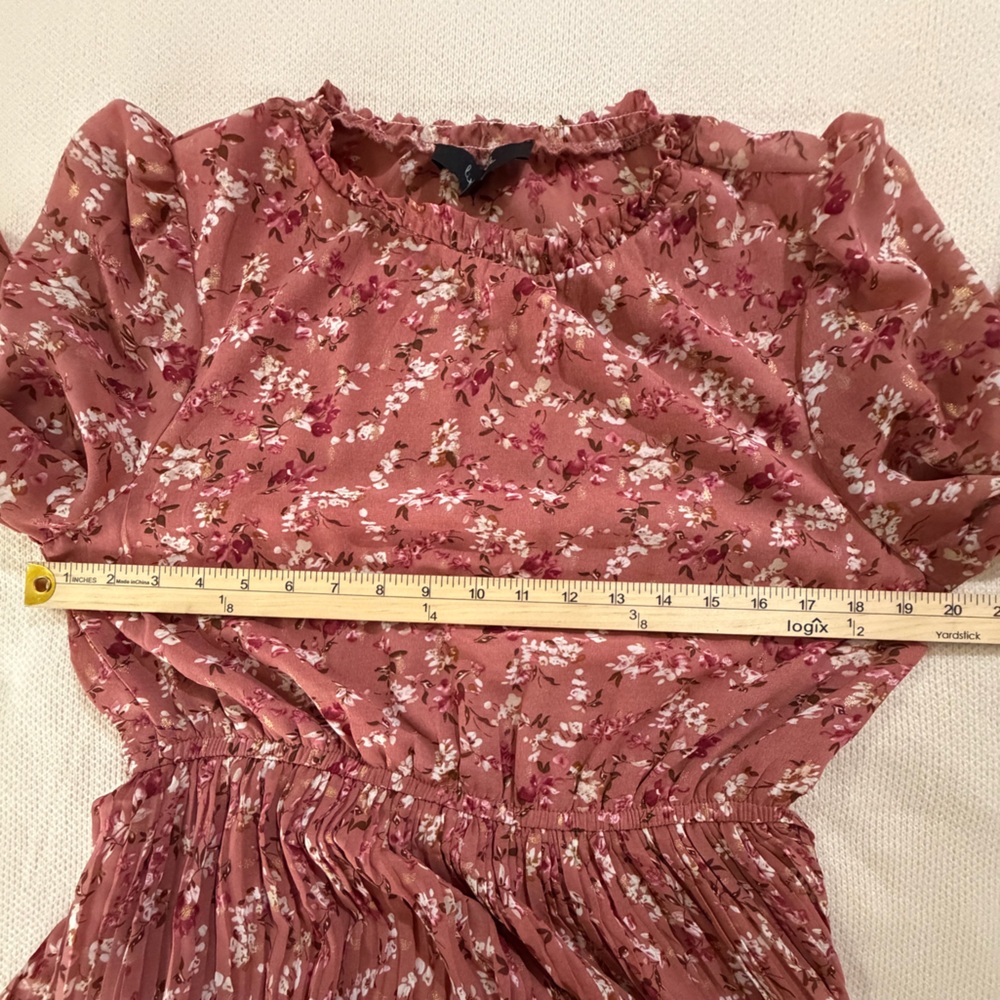 Rust Floral Tiered Long-Sleeve Maxi Dress - Picture 8 of 10